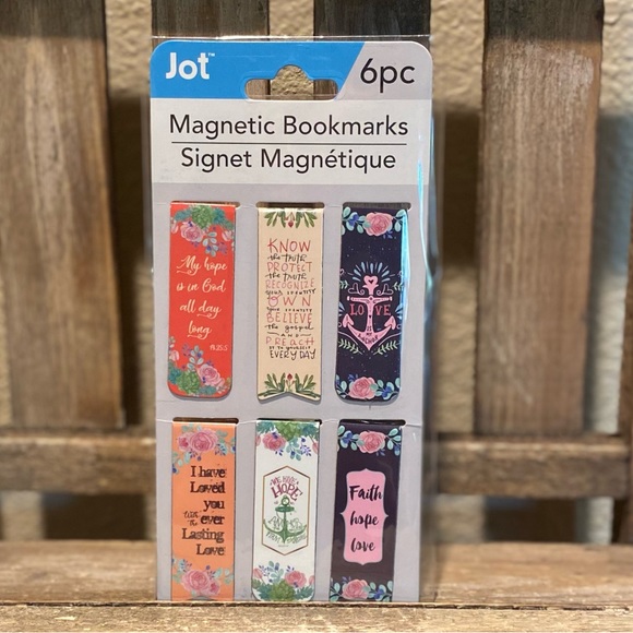 Religious Magnetic Bookmarks S/6, Faith Hope Love Bookmark Love Is My Anchor - Picture 1 of 8
